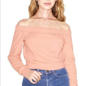 American Apparel Women’s Off Shoulder Fleece Top